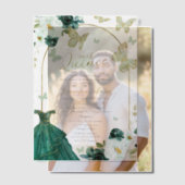 Invitations En Vélin Quinceanera espagnole papillon vert (Décalage (Couple))