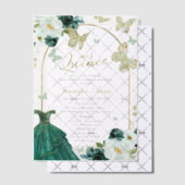 Invitations En Vélin Quinceanera espagnole papillon vert (Décalage (Invitation))