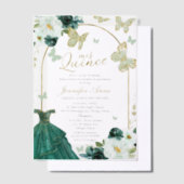 Invitations En Vélin Quinceanera espagnole papillon vert (Compenser)