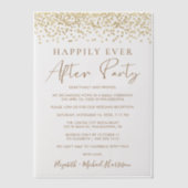 Invitations En Vélin Réception Mariage Parties scintillant Or Chic (Recto)