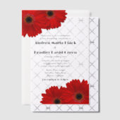 Invitations En Vélin Red Gerbera Gerber Daisy Flower Mariage (Décalage (Invitation))