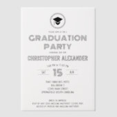 Invitations En Vélin Retro Stylish Black Mixte Fonts Graduation Party (Recto)