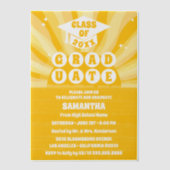 Invitations En Vélin Retro sunshine Graduation Party (Recto)