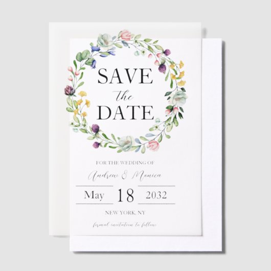 Invitations En Vélin Revêtement Translucide fleur sauvage Enregistrer L (Compenser)