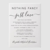 Invitations En Vélin Rien De Fancy Just Love Mariage Réception (Recto)