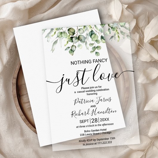Invitations En Vélin Rien de fantaisie Juste Amour Mariage
