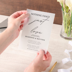 Invitations En Vélin Rien de Fantastique Juste l'Amour Mariage