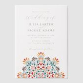 Invitations En Vélin Rising Boho Fusion indienne Floral Mandala Mariage (Recto)