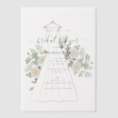 Invitations En Vélin Robe de Mariée Dessinée à la Main Fleurs de Shower (Recto)