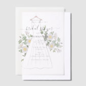 Invitations En Vélin Robe de Mariée Dessinée à la Main Fleurs Fête de M (Compenser)