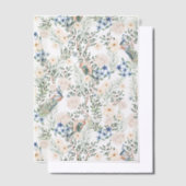 Invitations En Vélin Romantique Fleurs blanches paon verdure belle (Compenser)