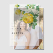 Invitations En Vélin Romantique Roses Jaunes Mariage botanique (Décalage (Couple))