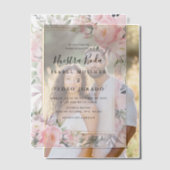 Invitations En Vélin Rose Blush Floral Nuestra Boda Mariage espagnol (Décalage (Couple))