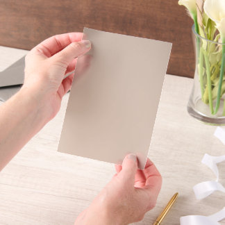 Invitations En Vélin Rose Taupe Beige Couleur Uni Minimaliste