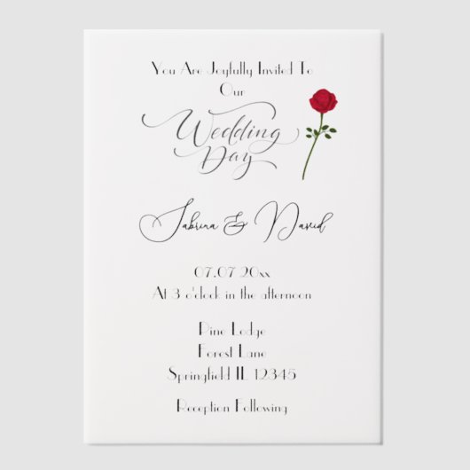 Invitations En Vélin Rose Vellum (Recto)