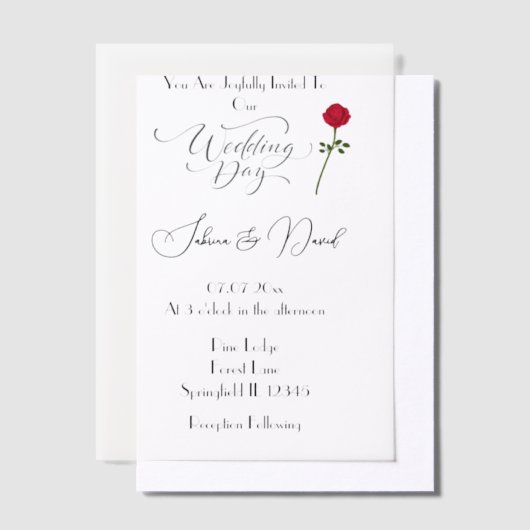 Invitations En Vélin Rose Vellum (Compenser)