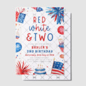 Invitations En Vélin Rouge, Blanc & Deux 4 Juillet 2 Anniversaire (Décalage (Invitation))