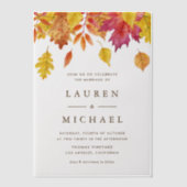 Invitations En Vélin Russe chute Feuille Garland Mariage d'automne (Recto)