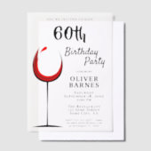 Invitations En Vélin Rustic Red Wine 60e fête d'anniversaire (Compenser)
