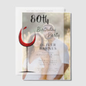 Invitations En Vélin Rustic Red Wine 80e fête d'anniversaire (Décalage (Couple))