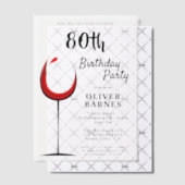 Invitations En Vélin Rustic Red Wine 80e fête d'anniversaire (Décalage (Invitation))