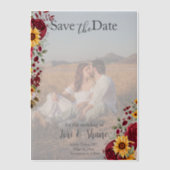 Invitations En Vélin Rustic Rose et Aster Enregistrer la date (Recto)
