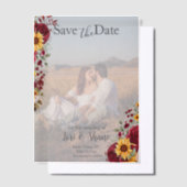 Invitations En Vélin Rustic Rose et Aster Enregistrer la date (Compenser)