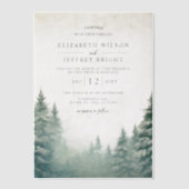 Invitations En Vélin Rustic Winter Mountains Mariage (Recto)