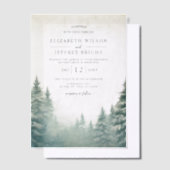 Invitations En Vélin Rustic Winter Mountains Mariage (Compenser)