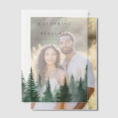 Invitations En Vélin Rustique Aquarelle Arbres Mariage forestier (Décalage (Couple))