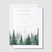 Invitations En Vélin Rustique Aquarelle Arbres Mariage forestier (Compenser)