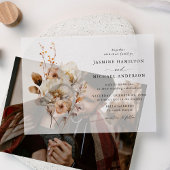 Invitations En Vélin Rustique Automne Floral Bouquet Mariage