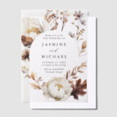 Invitations En Vélin Rustique Automne Floral Cercle Mariage de cadre (Compenser)