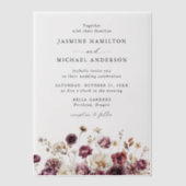 Invitations En Vélin Rustique Automne Floral Meadow Mariage (Recto)