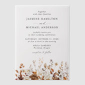 Invitations En Vélin Rustique Automne Floral Meadow Mariage (Recto)