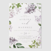 Invitations En Vélin Rustique Lilac Moderne Boho Aquarelle Mariage Flor (Recto)