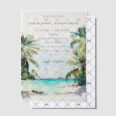 Invitations En Vélin Sable Tropical Beach Aquarelle Palm Trees Mariage (Décalage (Invitation))