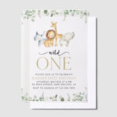 Invitations En Vélin Safari Animaux, Jungle, Sauvage Un, Premier Annive (Compenser)