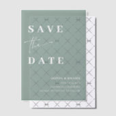 Invitations En Vélin Sage Green Minimalist Élégant Enregistrer la date (Décalage (Invitation))