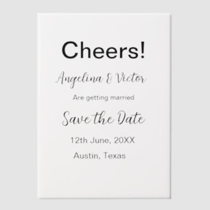 Invitations En Vélin Salutations enregistrer la date simple minimaliste