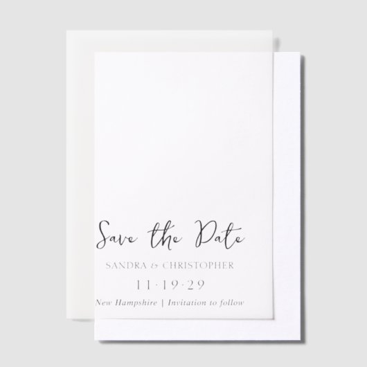 Invitations En Vélin Sandra Classic Mariage élégant Enregistrer la date (Compenser)
