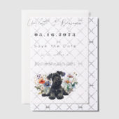 Invitations En Vélin Schnauzer Chien et Fleurs sauvages Enregistrer la (Décalage (Invitation))