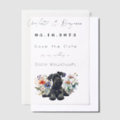 Invitations En Vélin Schnauzer Chien et Fleurs sauvages Enregistrer la (Compenser)