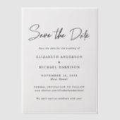 Invitations En Vélin Script chic Enregistrer la date de superposition d (Recto)