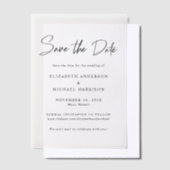 Invitations En Vélin Script chic Enregistrer la date de superposition d (Compenser)