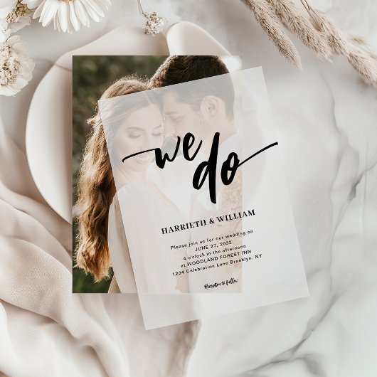 Invitations En Vélin Script Décontracté simple Nous faisons Mariage