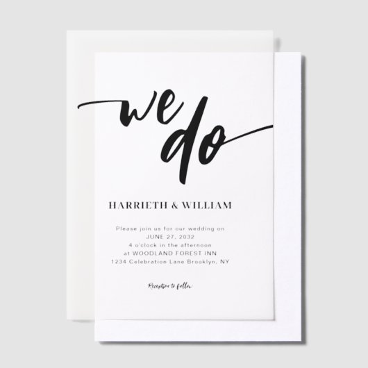 Invitations En Vélin Script Décontracté simple Nous faisons Mariage (Compenser)