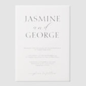 Invitations En Vélin Script élégant Mariage simple (Recto)