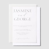 Invitations En Vélin Script élégant Mariage simple (Compenser)