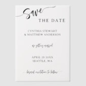 Invitations En Vélin Script Enregistrer la date (Recto)